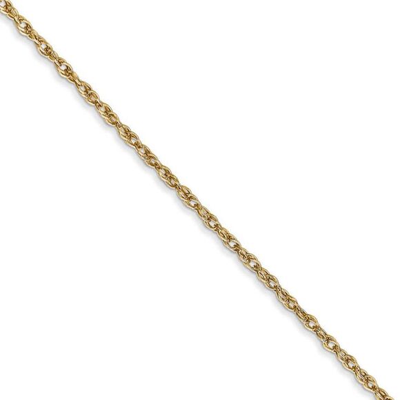 1.3mm 18k Yellow Gold Baby Rope Chain Necklace, 16 Inch - Picture 1 of 8